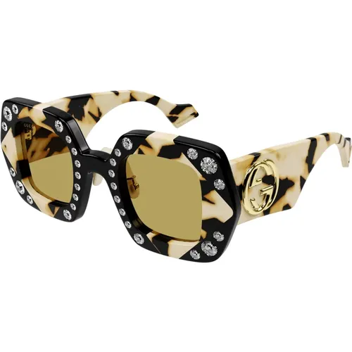 Gold Grey Sunglasses Gg1330S , female, Sizes: 45 MM - Gucci - Modalova