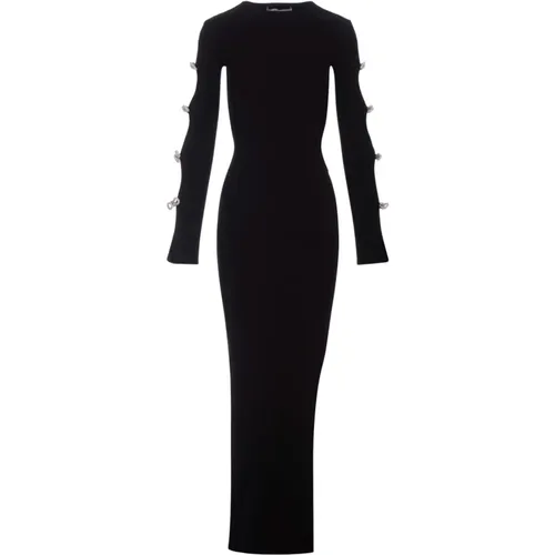 Stretch Knit Long Dress , female, Sizes: S, XS - Mach & Mach - Modalova