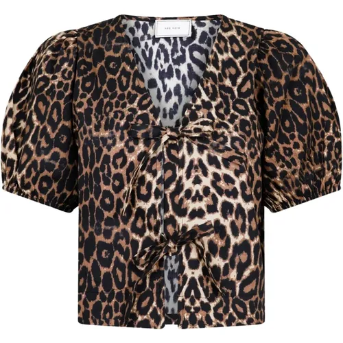 Leopardenmuster Bluse Bianca Leo , Damen, Größe: 2XL - NEO NOIR - Modalova