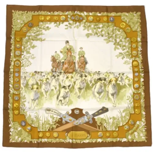 Pre-owned Hermès scarf in gold , female, Sizes: ONE SIZE - Hermès Vintage - Modalova