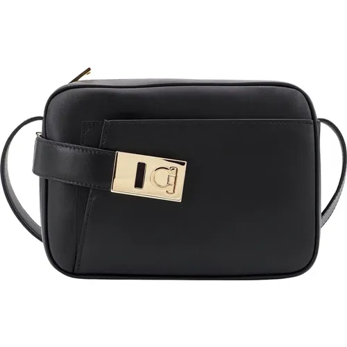 Leather Shoulder Bag with Zip , female, Sizes: ONE SIZE - Salvatore Ferragamo - Modalova