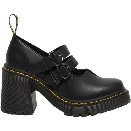 Schwarze Ledersandalen zum Hineinschlüpfen , Damen, Größe: 39 EU - Dr. Martens - Modalova