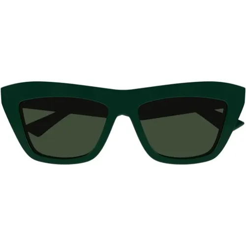 Mutige geometrische grüne Acetat-Sonnenbrille - Bottega Veneta - Modalova