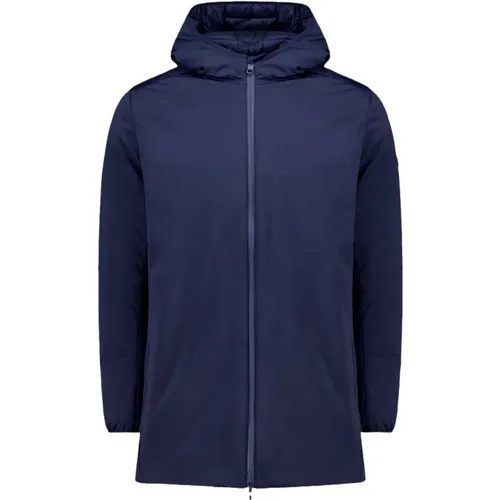 Blaue Wasserdichte Kapuzenjacke Regular Fit , Herren, Größe: S - Ciesse Piumini - Modalova