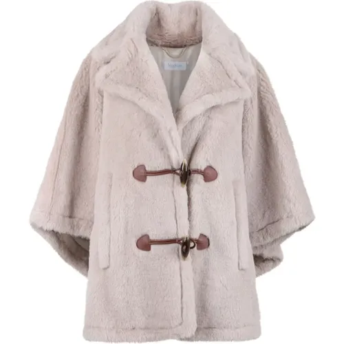 Rosa Teddy Stoff Cape Max Mara - Max Mara - Modalova