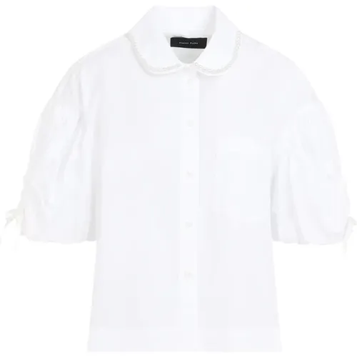 Puff Sleeve Boxy Shirt , female, Sizes: 2XS, XS - Simone Rocha - Modalova