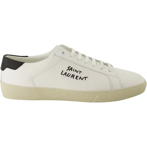 Elegante Leder-Sneakers für Männer , Herren, Größe: 43 1/2 EU - Saint Laurent - Modalova