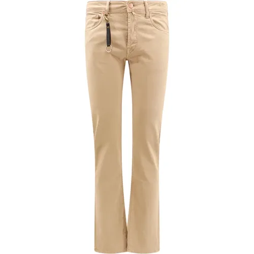 Trousers with Button Closure , male, Sizes: W36, W35, W42 - Incotex - Modalova