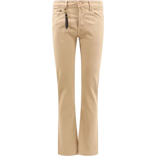 Trousers with Button Closure , male, Sizes: W40, W36, W35, W31, W42 - Incotex - Modalova