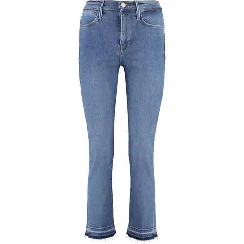 High Gerades Jeans mit Kontrastnähten , Damen, Größe: W24 - Frame - Modalova