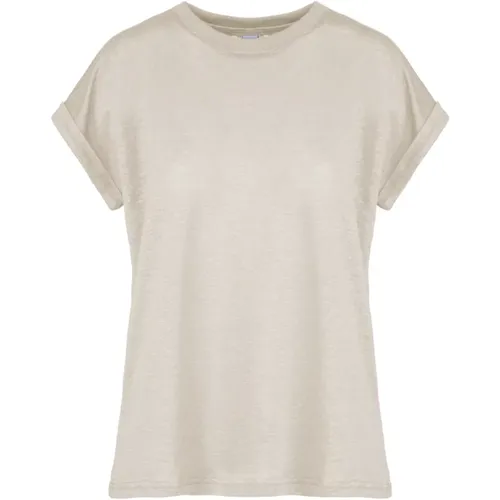 Women`s Short Sleeve T-Shirt with Rolled-Up Sleeves , female, Sizes: 2XL, M, L, S, XL, XS - BomBoogie - Modalova