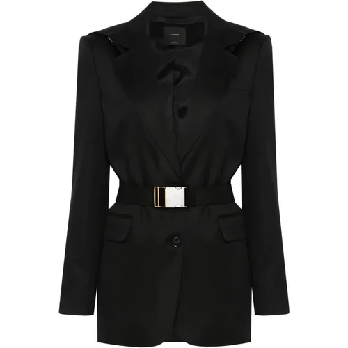 Casual Schwarzer Wollmischung Blazer , Damen, Größe: S - pinko - Modalova