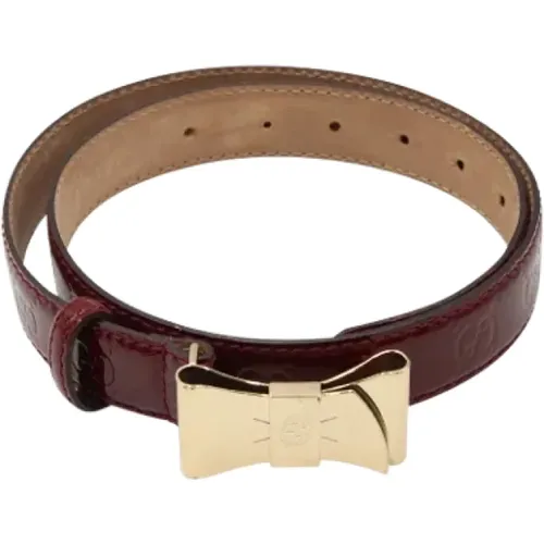 Pre-owned Red Leather Belt , female, Sizes: ONE SIZE - Gucci Vintage - Modalova