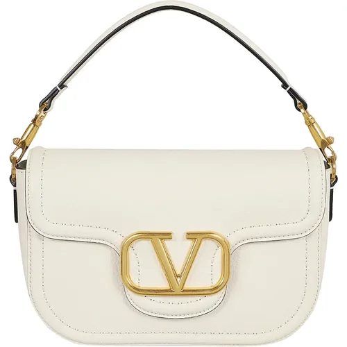 Grained Calfskin Alltime Shoulder Bag , female, Sizes: ONE SIZE - Valentino Garavani - Modalova