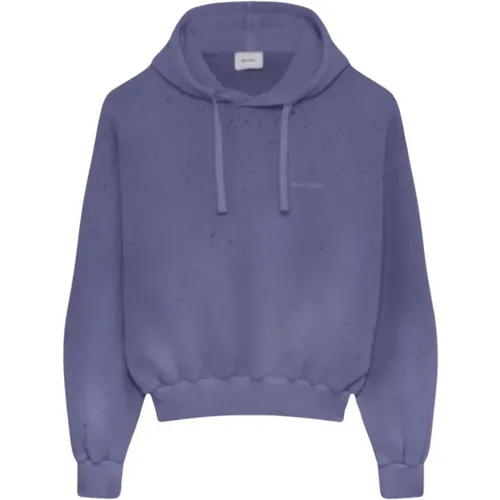 Indigo Blau Fleece Hoodie Pullover , Herren, Größe: M - HALFBOY - Modalova