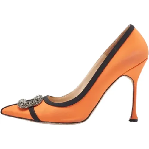 Pre-owned Fabric heels , female, Sizes: 6 1/2 UK - Manolo Blahnik Pre-owned - Modalova