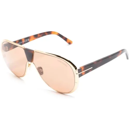 Gold Sunglasses for Everyday Use , male, Sizes: 64 MM - Tom Ford - Modalova