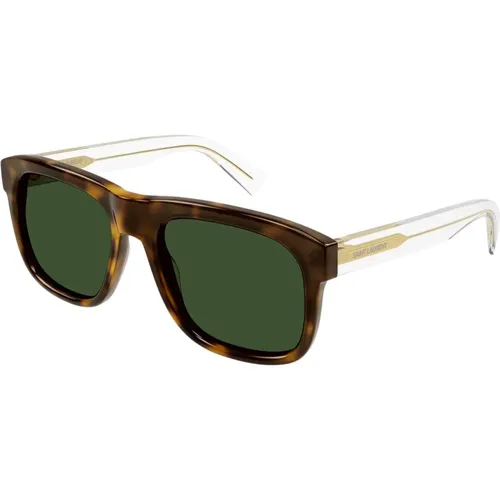 Havana Crystal/Green Sunglasses SL 558 , male, Sizes: 57 MM - Saint Laurent - Modalova