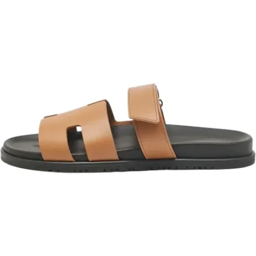 Pre-owned Leather sandals , male, Sizes: 11 UK - Hermès Vintage - Modalova