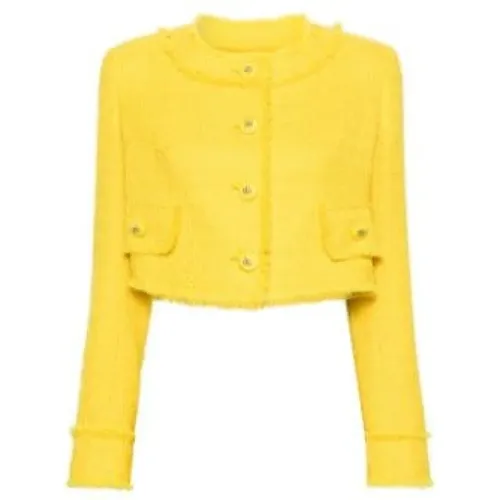 Tweed Crop Blazer , female, Sizes: S, XS - Dolce & Gabbana - Modalova