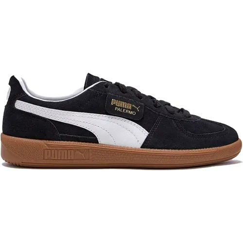 Schwarze Ledersneakers Stilvolles Design , Damen, Größe: 39 EU - Puma - Modalova