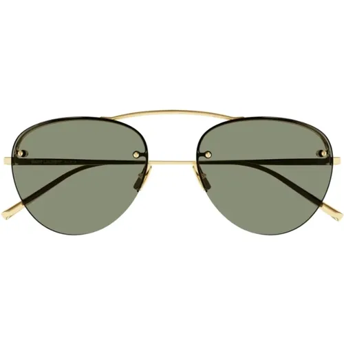 Geometrische Metallsonnenbrille , Damen, Größe: ONE Size - Saint Laurent - Modalova