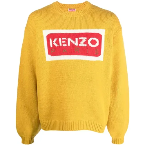 Mustard Logo Knit Jumper , male, Sizes: L - Kenzo - Modalova