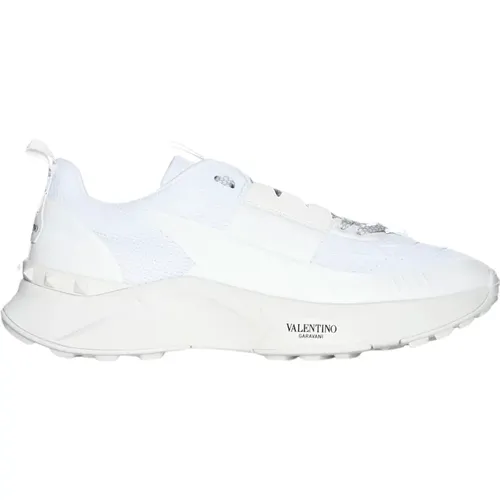 Weiße Mesh Low-Top Sneakers , Herren, Größe: 42 EU - Valentino Garavani - Modalova