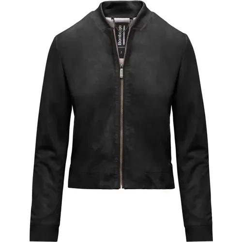 Twig Suede Leather Jacket , female, Sizes: S - BomBoogie - Modalova