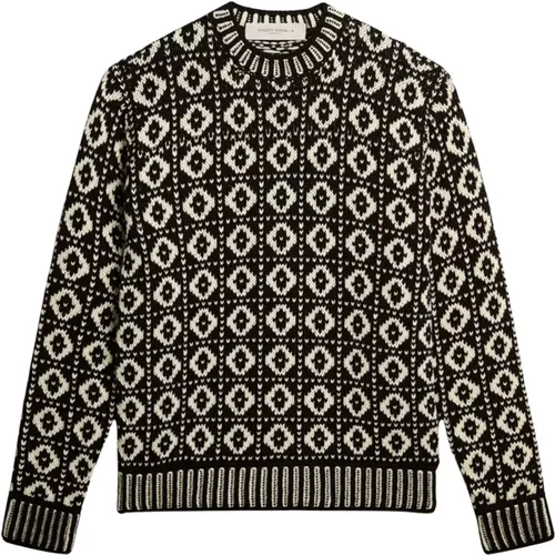 Vintage Jacquard Wollpullover , Herren, Größe: L - Golden Goose - Modalova