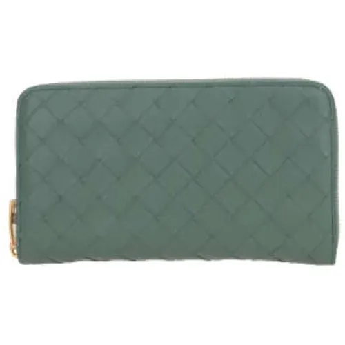 Grünes Nappa Leder Portemonnaie mit Reißverschluss - Bottega Veneta - Modalova
