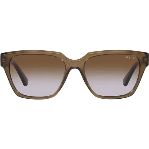 Damen Sonnenbrille mit quadratischer Form und lila Verlaufsgläsern - Vogue - Modalova