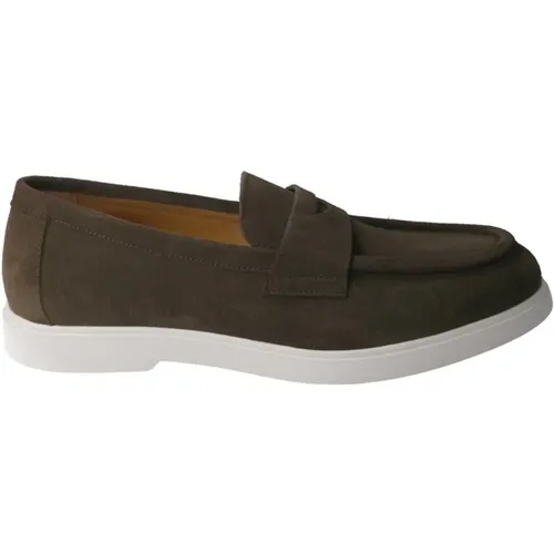 Oliv Wildleder Herren Loafer , Herren, Größe: 43 EU - CALCE - Modalova