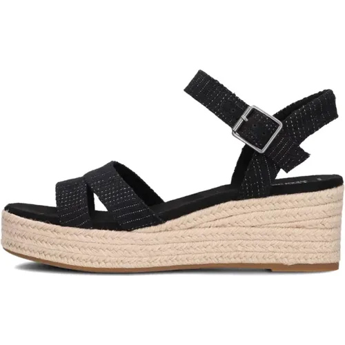 Audrey Schwarze Glitzer Sandalen , Damen, Größe: 37 EU - TOMS - Modalova