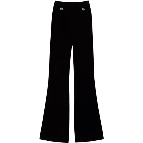 Flare Strickhose mit ovalen Knöpfen , Damen, Größe: M - Twinset - Modalova