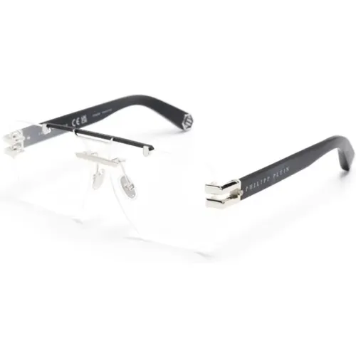 Silver Optical Frame Glasses , unisex, Sizes: 61 MM - Philipp Plein - Modalova