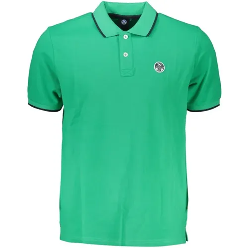 Grünes Baumwoll-Poloshirt mit Kurzen Ärmeln , Herren, Größe: XL - North Sails - Modalova