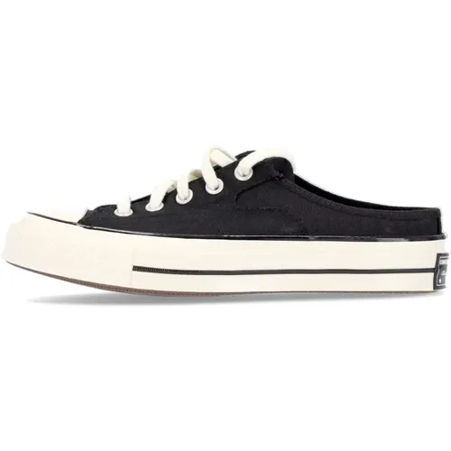 Schwarze Canvas Lace-Up Mule Schuhe , Damen, Größe: 38 EU - Converse - Modalova