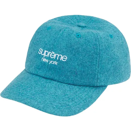 Waxed Wool 6-Panel Cyan Hat , unisex, Sizes: ONE SIZE - Supreme - Modalova