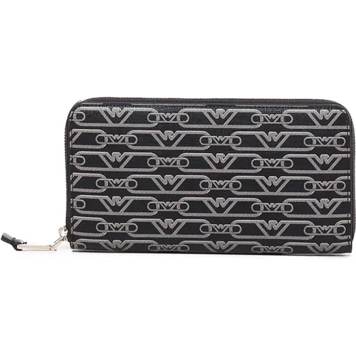 Eagle Print Zip Wallet Italy Made , female, Sizes: ONE SIZE - Emporio Armani - Modalova