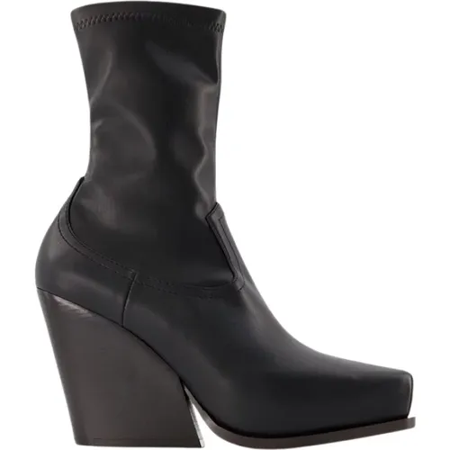 Schwarze Cowboy Stiefel aus Synthetikleder - Stella Mccartney - Modalova