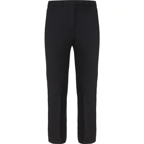 Schwarze Hose mit Vorderfalte , Damen, Größe: 2XS - Max Mara - Modalova