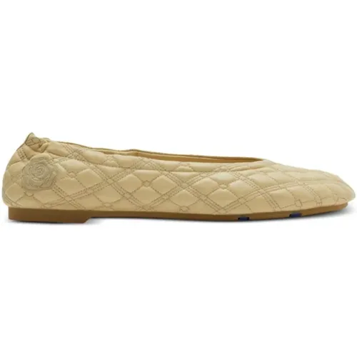 Quilted Slip-On Shoes with Equestrian Knight Motif , female, Sizes: 7 UK - Burberry - Modalova