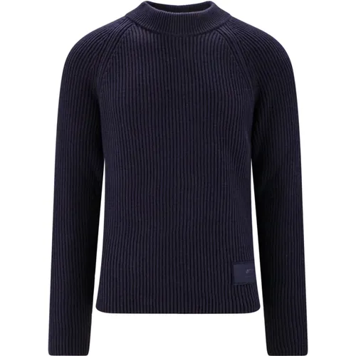 Ribbed Cotton and Wool Sweater , male, Sizes: L - Ami Paris - Modalova