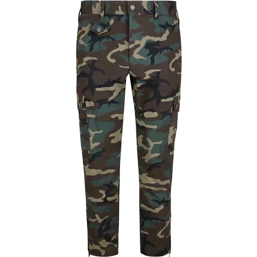 Schmal geschnittene Camouflage Cargohose , Herren, Größe: XL - Dolce & Gabbana - Modalova