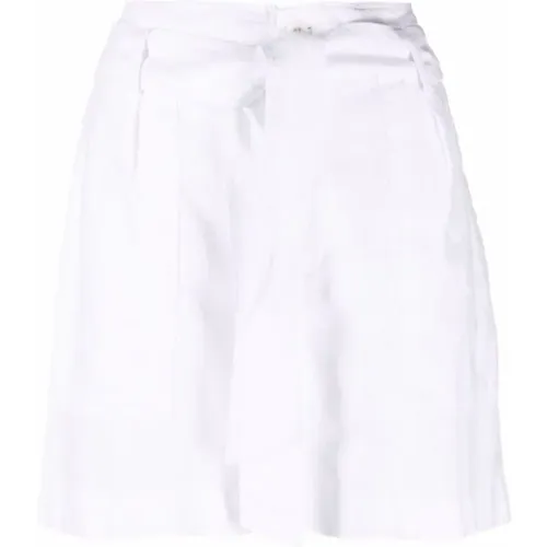 Weiße Leinen Shorts Casual Stil , Damen, Größe: S - Ralph Lauren - Modalova