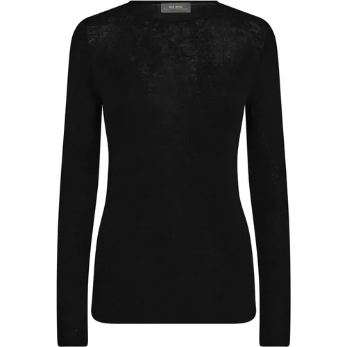 Schwarzer Strickpullover Mmbouch O-Neck - MOS MOSH - Modalova