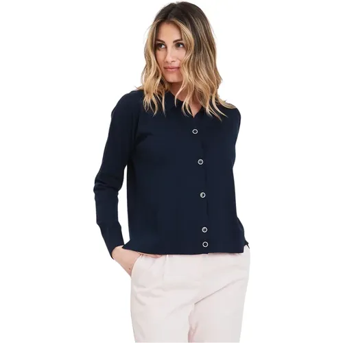 Sophisticated Split Polo Shirt , female, Sizes: S - Gran Sasso - Modalova