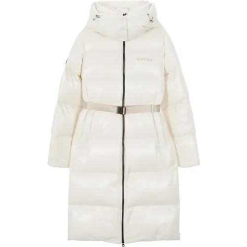 Light Cream Long Down Jacket Aw24 , female, Sizes: L, XS, S, M, 2XS - duvetica - Modalova