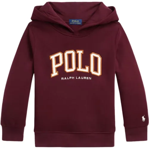 Kinder Kapuzenpullover Bordeaux Besticktes Logo - Ralph Lauren - Modalova